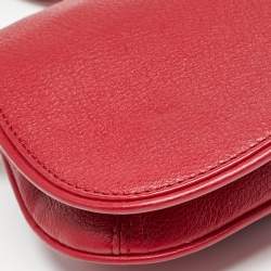 Pre Owned Tory Burch Red Leather Britten Crossbody Bag