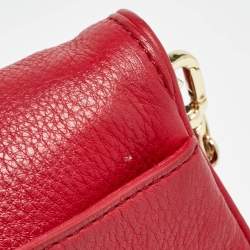 Pre Owned Tory Burch Red Leather Britten Crossbody Bag