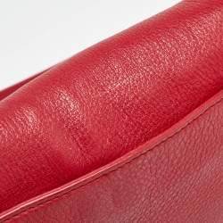 Pre Owned Tory Burch Red Leather Britten Crossbody Bag