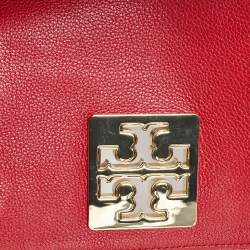 Pre Owned Tory Burch Red Leather Britten Crossbody Bag