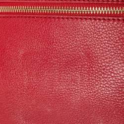 Pre Owned Tory Burch Red Leather Britten Crossbody Bag