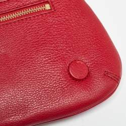 Pre Owned Tory Burch Red Leather Britten Crossbody Bag