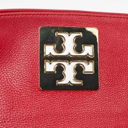 Pre Owned Tory Burch Red Leather Britten Crossbody Bag