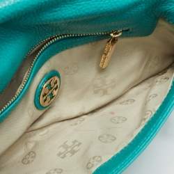 Pre Owned Tory Burch Green Leather Amanda Crossbody Bag