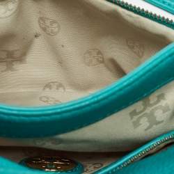 Pre Owned Tory Burch Green Leather Amanda Crossbody Bag