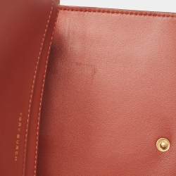 Pre Owned Tory Burch Brown Brick Quilted Velvet Small Kira Shoulder Bag