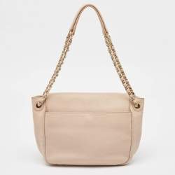 Tory Burch Peach Leather Marion Shoulder Bag