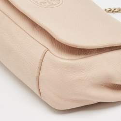 Tory Burch Peach Leather Marion Shoulder Bag