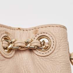 Tory Burch Peach Leather Marion Shoulder Bag