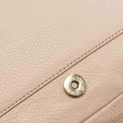 Tory Burch Peach Leather Marion Shoulder Bag