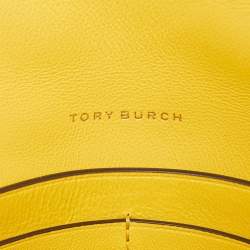 Pre Owned Tory Burch Yellow Leather Kira Crossbody Bag
