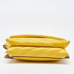 Pre Owned Tory Burch Yellow Leather Kira Crossbody Bag