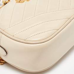 Pre Owned Tory Burch Cream Quilted Leather Small Kira Camera Bag