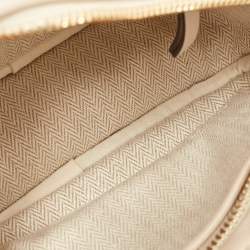 Pre Owned Tory Burch Cream Quilted Leather Small Kira Camera Bag