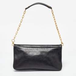 Tory Burch Black Leather Reva Chain Clutch