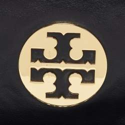 Tory Burch Black Leather Reva Chain Clutch