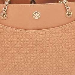 Tory Burch Brown Embossed Leather Bryant East West Tote