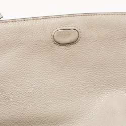 Pre Owned Tory Burch Grey Leather Thea Fold Over Crossbody Bag