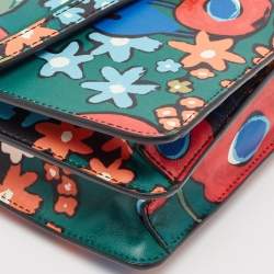 Pre Owned Tory Burch Multicolor Leather Floral Juliette Shoulder Bag