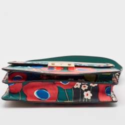 Pre Owned Tory Burch Multicolor Leather Floral Juliette Shoulder Bag