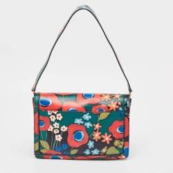 Pre Owned Tory Burch Multicolor Leather Floral Juliette Shoulder Bag