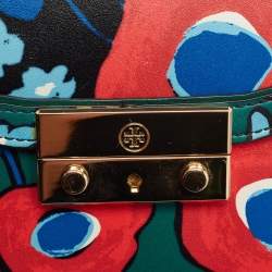 Pre Owned Tory Burch Multicolor Leather Floral Juliette Shoulder Bag