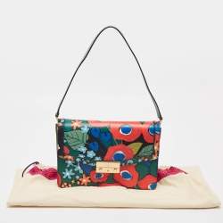 Pre Owned Tory Burch Multicolor Leather Floral Juliette Shoulder Bag