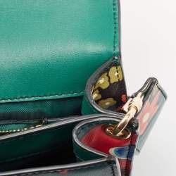 Pre Owned Tory Burch Multicolor Leather Floral Juliette Shoulder Bag