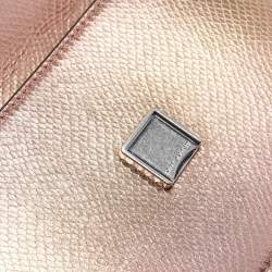 Pre Owned Tory Burch Iridescent Metallic Snake Effect Leather Small Convertible Eleanor Shoulder Bag