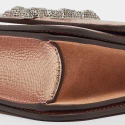 Pre Owned Tory Burch Iridescent Metallic Snake Effect Leather Small Convertible Eleanor Shoulder Bag