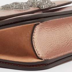 Pre Owned Tory Burch Iridescent Metallic Snake Effect Leather Small Convertible Eleanor Shoulder Bag