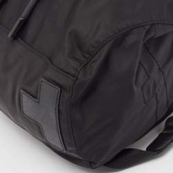 Pre Owned Tory Burch Black Leather and Nylon Mini Scout Backpack