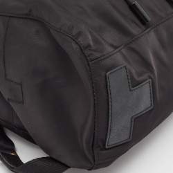 Pre Owned Tory Burch Black Leather and Nylon Mini Scout Backpack