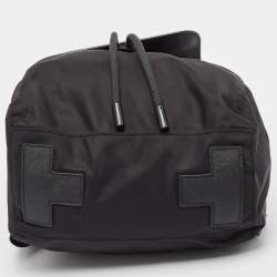 Pre Owned Tory Burch Black Leather and Nylon Mini Scout Backpack