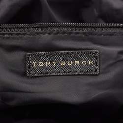 Pre Owned Tory Burch Black Leather and Nylon Mini Scout Backpack