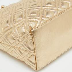 Tory Burch Gold Quilted Leather Marion Tote