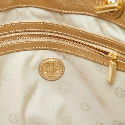 Tory Burch Gold Quilted Leather Marion Tote