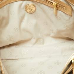 Tory Burch Gold Quilted Leather Marion Tote