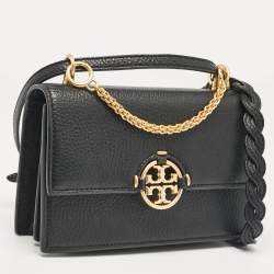 Pre Owned Tory Burch Black Leather Mini Miller Shoulder Bag