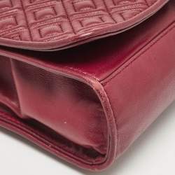 Tory Burch Burgundy Leather Fleming Shoulder Bag