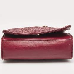 Tory Burch Burgundy Leather Fleming Shoulder Bag