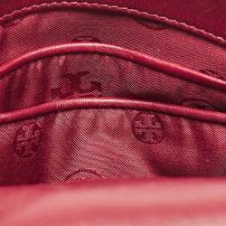 Tory Burch Burgundy Leather Fleming Shoulder Bag