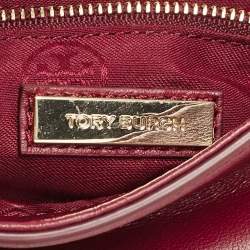 Tory Burch Burgundy Leather Fleming Shoulder Bag