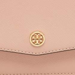 Tory Burch Peach Leather Mini Robinson Shoulder Bag