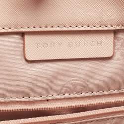 Pre Owned Tory Burch Pink Leather Large York Buckle Tote