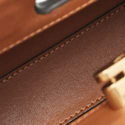 Pre Owned Tory Burch Black Leather Petite Lee Radziwill Top Handle Bag