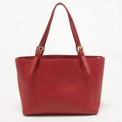 Tory Burch Red Leather Medium York Buckle Tote