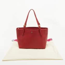 Tory Burch Red Leather Medium York Buckle Tote