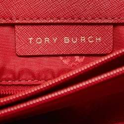 Tory Burch Red Leather Medium York Buckle Tote