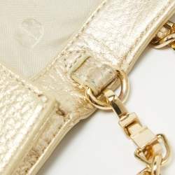 Tory Burch Gold Leather Adalyn Chain Clutch